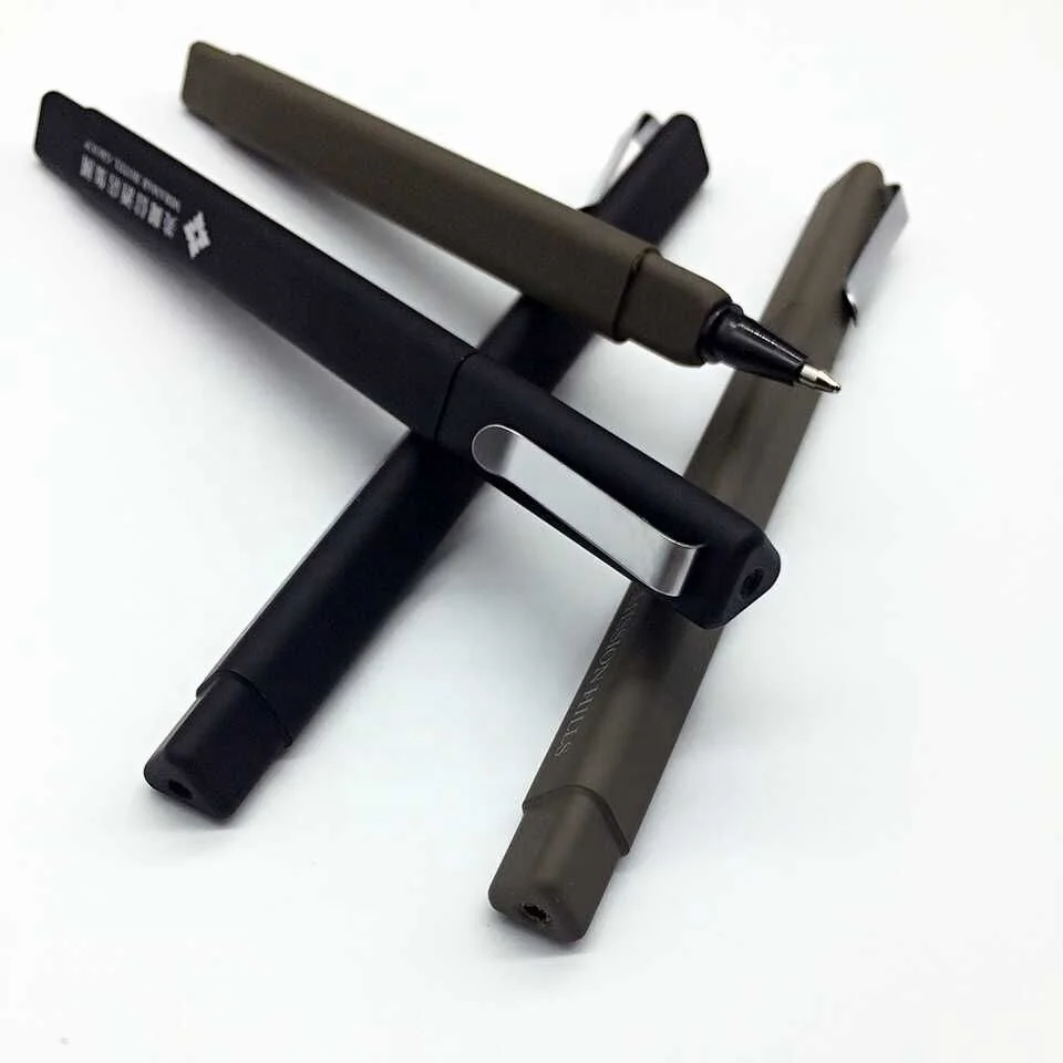 Custom soft rubber coated triangle pen with company logo