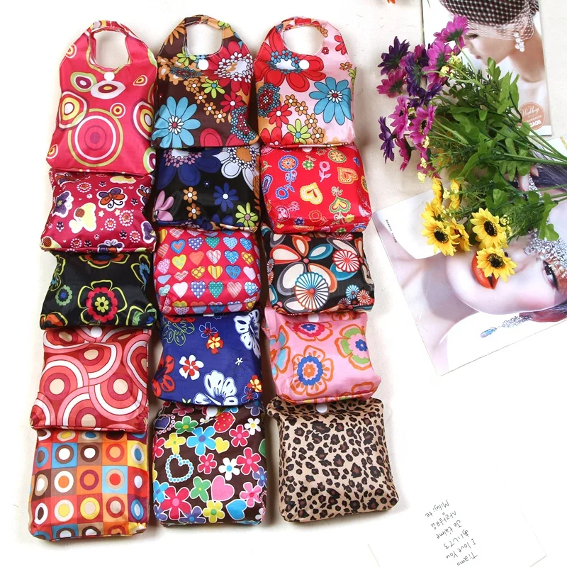 
Custom printed tote bag floral for woman promotional recycle Foldable tote bag eco friendly supermarket shopping bag suppliers 