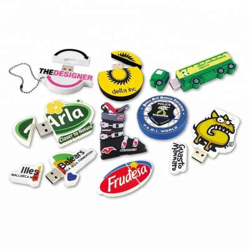 Shenzhen Factory Wholesale Custom Logo USB Flash Drive PVC USB 2.0 and 3.0 Memory Stick 4GB 8GB 16GB
