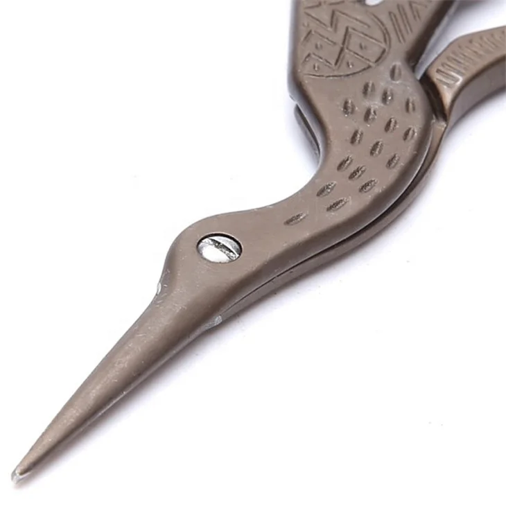 JBJ611 Golden Bird Shape Embroidery Craft  Cross Stitch Sewing Stork Scissors