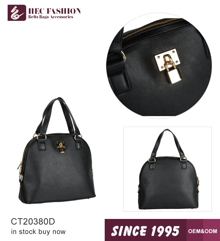 HEC Online Shopping Handmade Black Color College Leather Bags Handbag For Girls