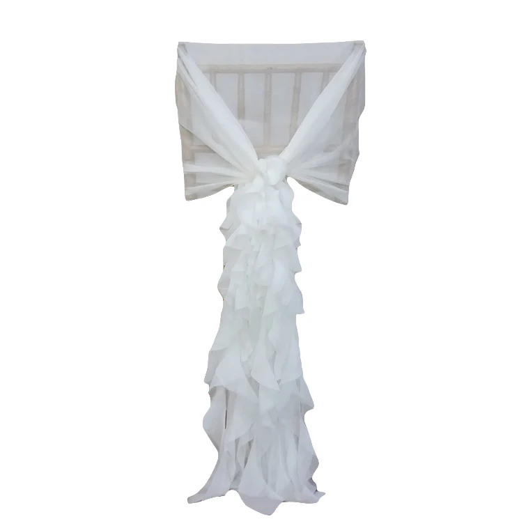 Shaoxing Zhuding wedding decoration curly willow chiffon chair sash