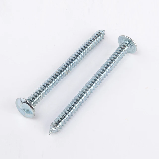 Blue Zinc Clutch Head License Plate  Security Screw With Self Thread