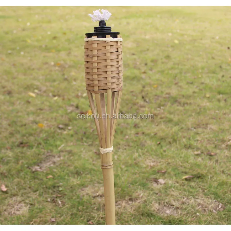 
Eco-friendly Decorative Mini Bamboo Tiki Torch With Weaving 