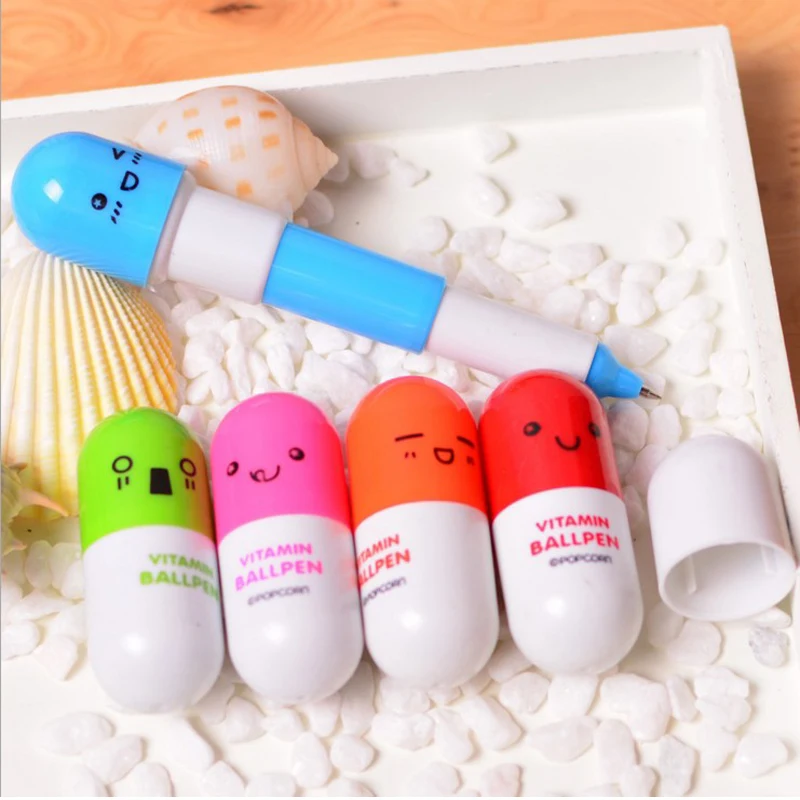 2024 Colorful Lovely Small Plastic Customized Logo Capsule Ball Pen