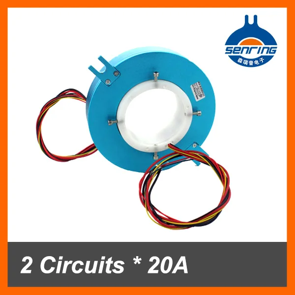 Pancake slip ring thickness 30mm with 2 circuits 20A and 3 circuits signal