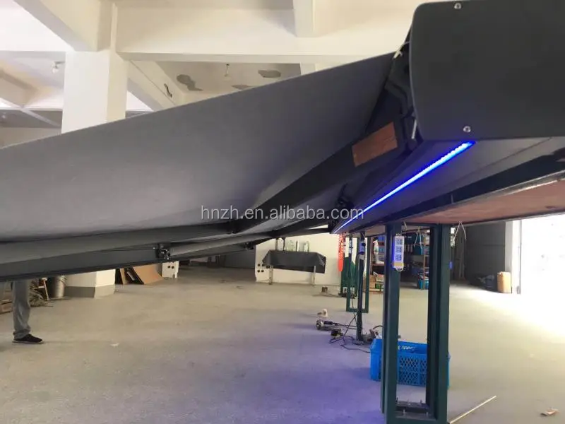 High Quality Outdoor Aluminum Sunshade Waterproof Retractable Motorized Awning With Remote Control+LED Light Patio Canopy