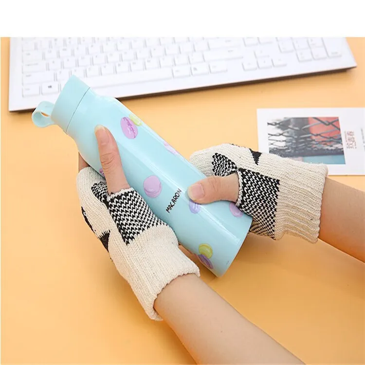 Лидер продаж, теплые вязаные перчатки без пальцев