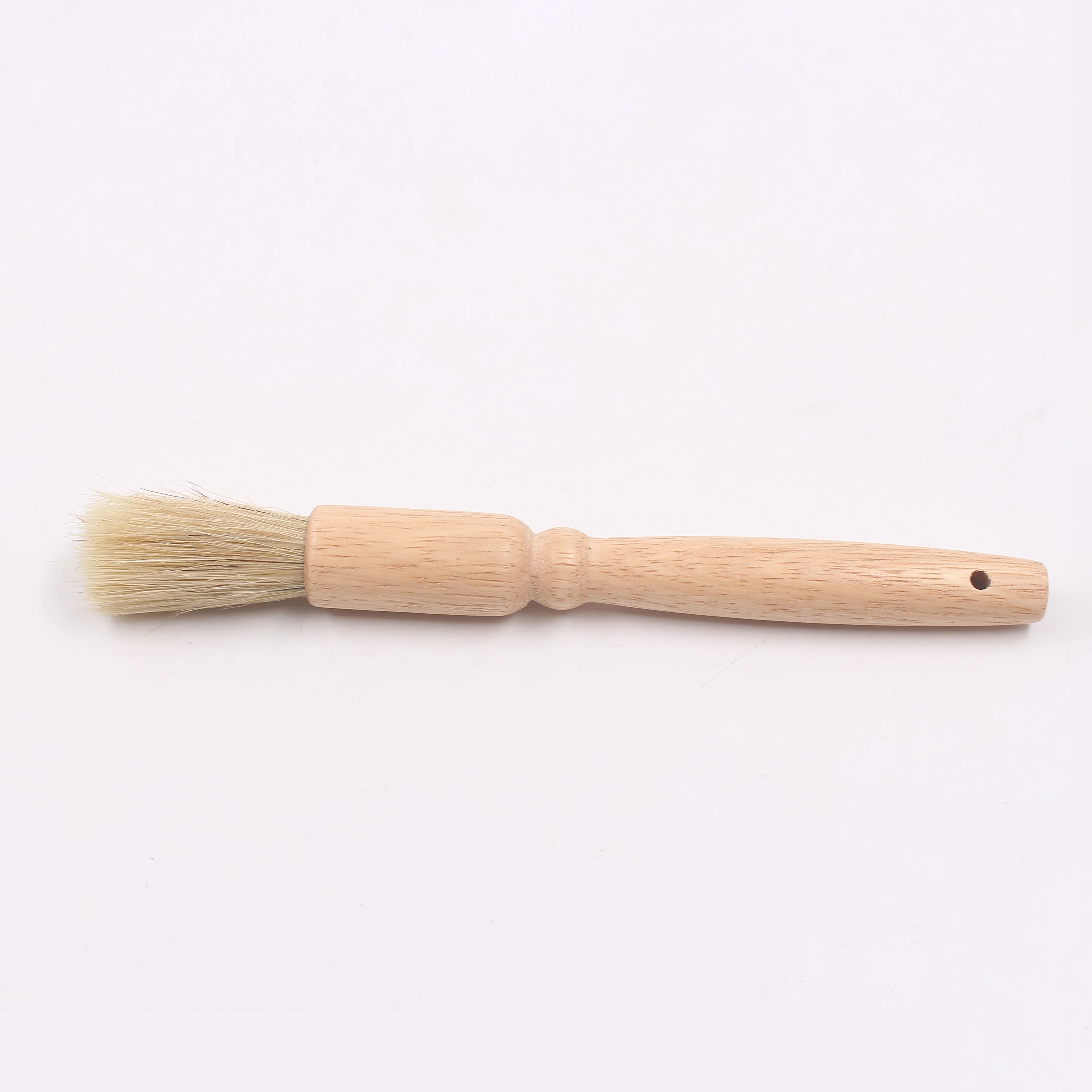 Pig Hair Cleaning Brushes Roasted Brush BBQ Oil Brush with Rubber Wood Handle