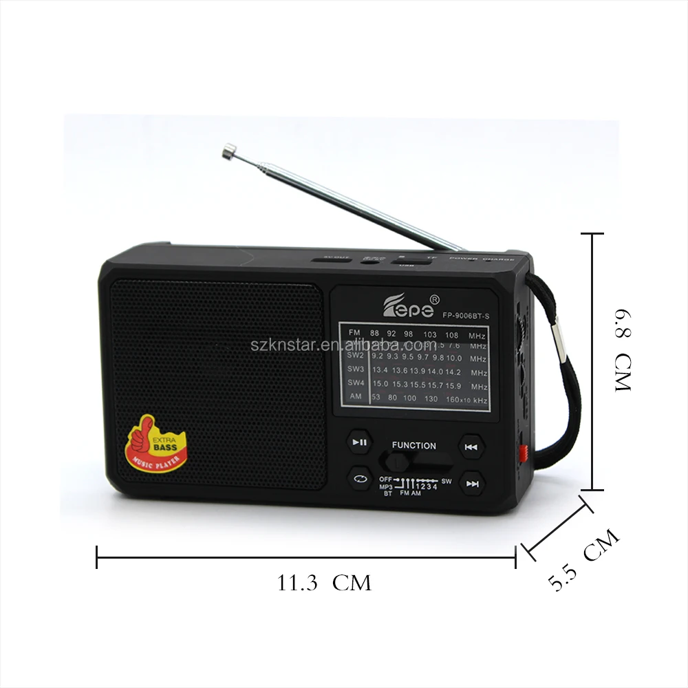FP-9006BT-S AM FM SW1-4 Bands перезаряжаемое портативное многополосное радио на солнечной батарее