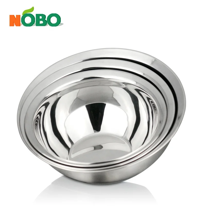 Multi-purpose Cooking Food Preparation Baking Mixing Salad Customized Stainless Steel Bowl with Rubber Bottom