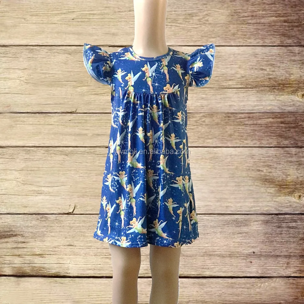 Оптовая продажа заводская цена красивые длинные платья детская одежда с рисунком феи для девочек 10 лет вечеринки