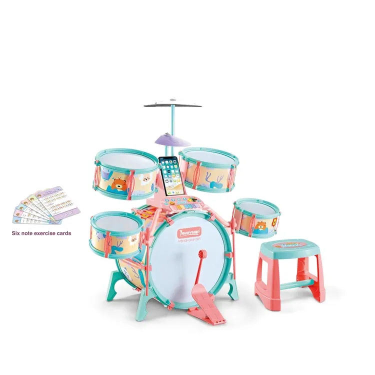 
34cm Play drum Electric Big Toy Jazz Drum Set for Kids Mobile phone connection Funny Cartoon Musical Baby Toy 