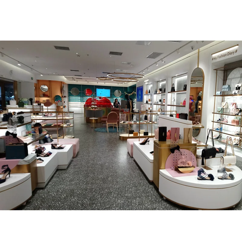 LUX Customized Boutique Retail Display Equipment For Shoe Bag Store