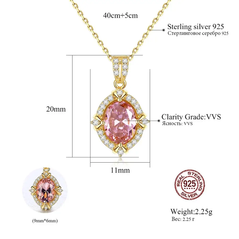 CZCITY Fashion New Brown Cut Smoke Topaz S925 Sterling Silver Women Gemstone Stones Necklace