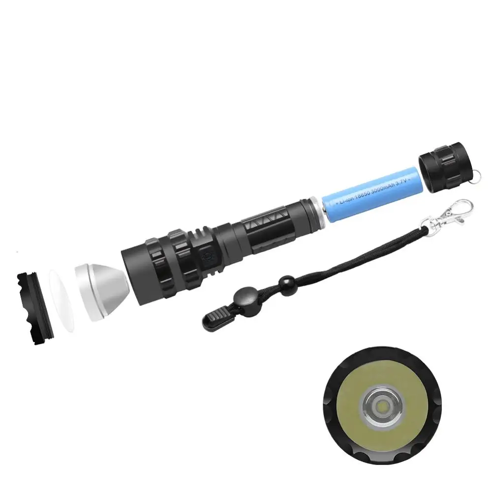 new  1000 Lumen Handheld Flashlight LED XM-L2 Water Resistant Camping Torch Tactical Flashlight with USB Charger Cable