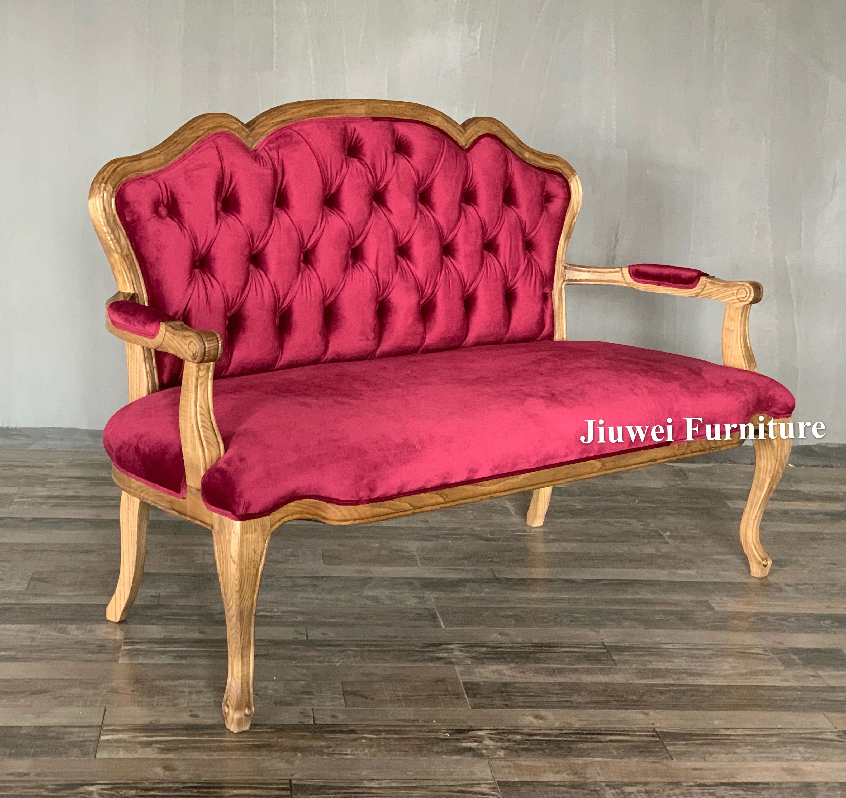 Furniture Factory Directly Lounge Room Wood Armchair Wedding Sofa Event Love Seat