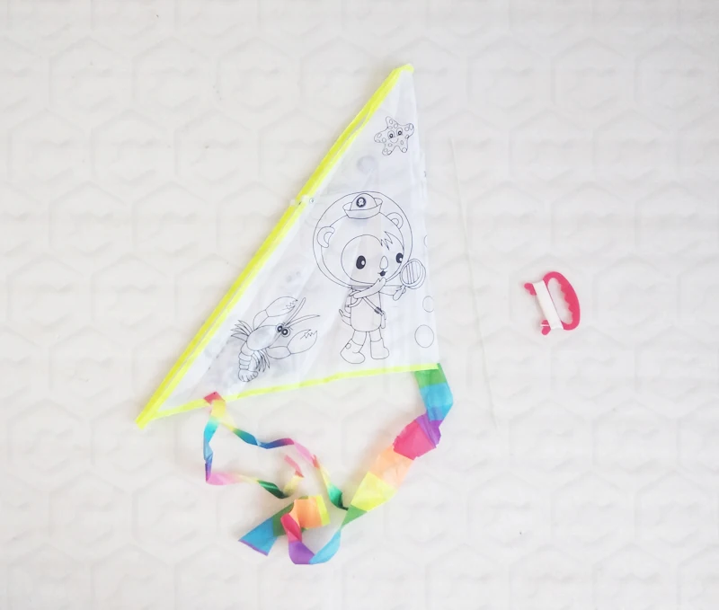 Malaysia market blank black cartoon printing flying kite can paint by children