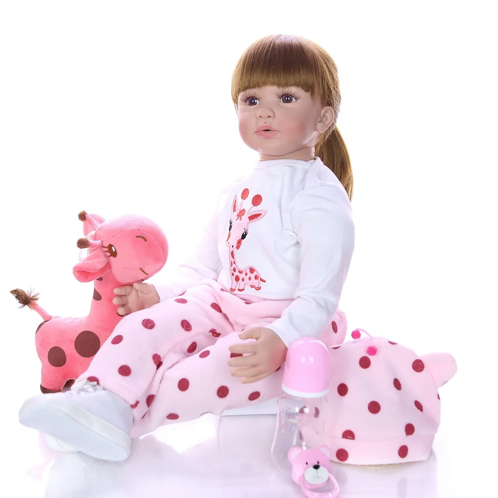 New Arrival KEIUMI 24 Inch 60 cm Newborn Girl Lifelike Reborn Baby Doll Cloth Body Reborn Boneca Toy For Toddler Birthday Gifts