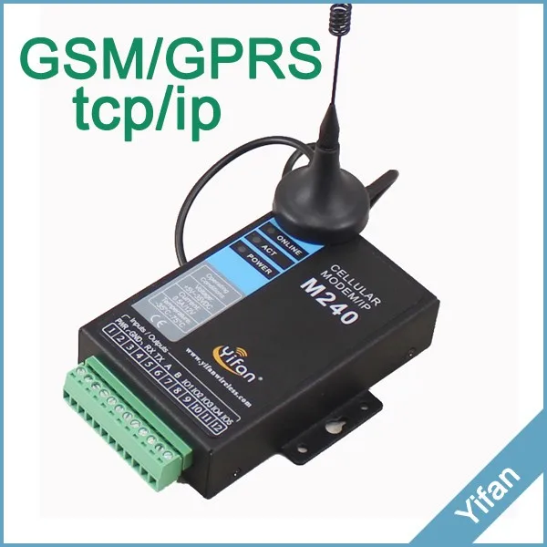 
M240 Series Din Rail mounting serial port RS232 RS485 gprs gsm modem for SCADA AMR PLC 