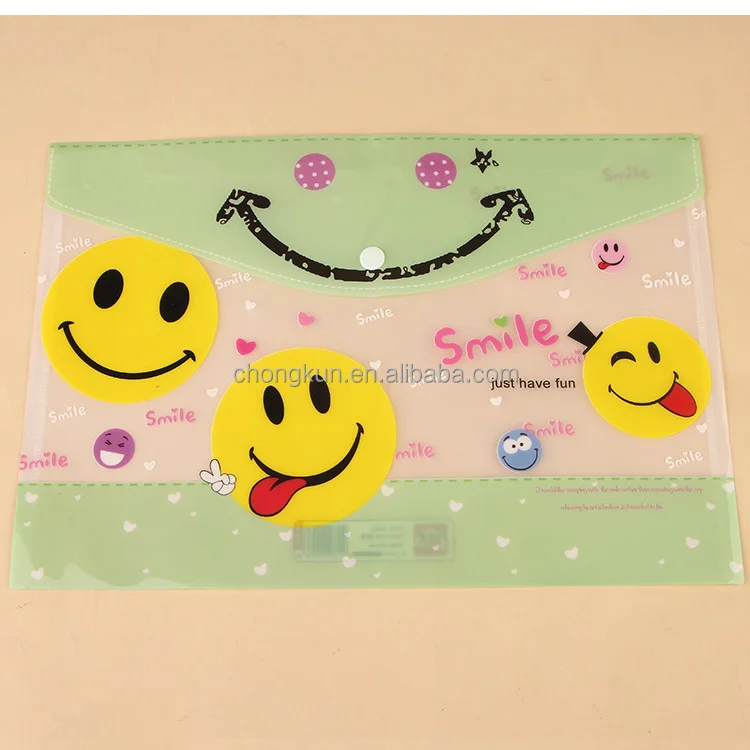 
Hot Selling Office School Stationary A4 PP envelope file my clear bag with botton snap file folder 