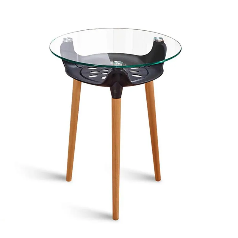 Открытый Пикник Кемпинг закаленное стекло топ круглые дубовые столы