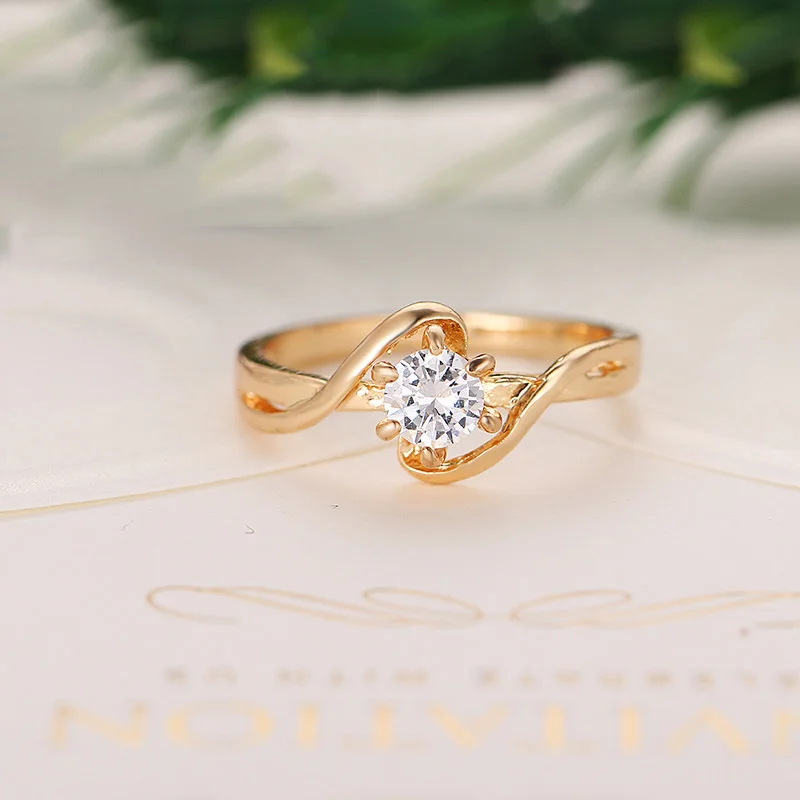 Cubic Zirconia Rings For Women Surround S Type Trendy Zinc Alloy Rings Jewelry Bijouterie Wholesale