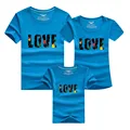 PSEEWE New arrival 2016 family matching clothes Mom Dad Baby Love Cotton T shirts Summer Family