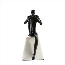 Simple art simple modern figure  metal decor india craft sculpture home decoration for hotel porch study desktop decoration