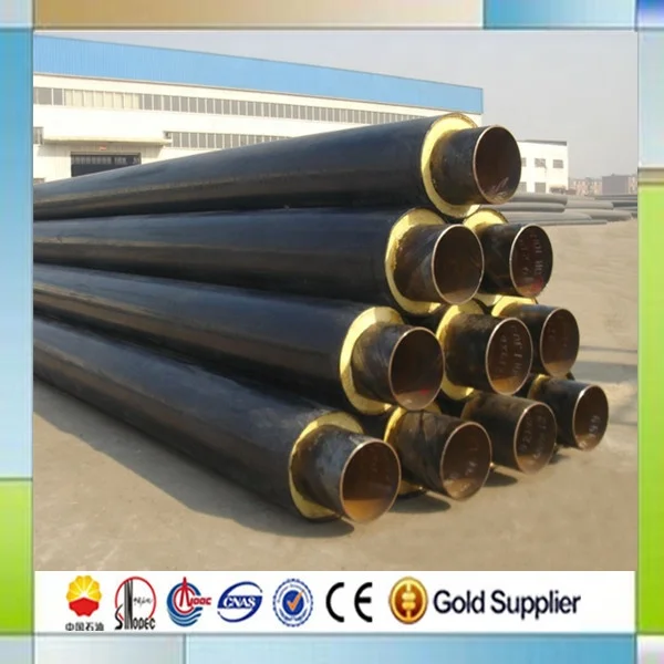 Подземная система водяного охлаждения, предварительно сформированная изоляция из полиуретана, 6 дюймов, теплоизоляционная стальная труба из пенополиуретана