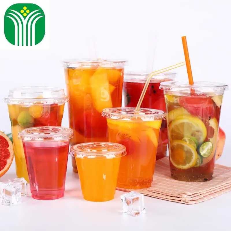 
new products custom print logo 500ml 16oz disposable PET Plastic cup with dome lids 