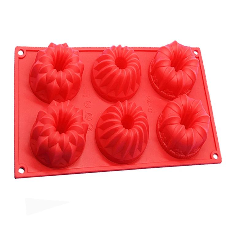 Cake Pan Silicone Cake Mold-6 Cavities Baking Mold, Bakeware Nonstick Silicone Cake Tools Moulds 100pcs Rich Experience 152g