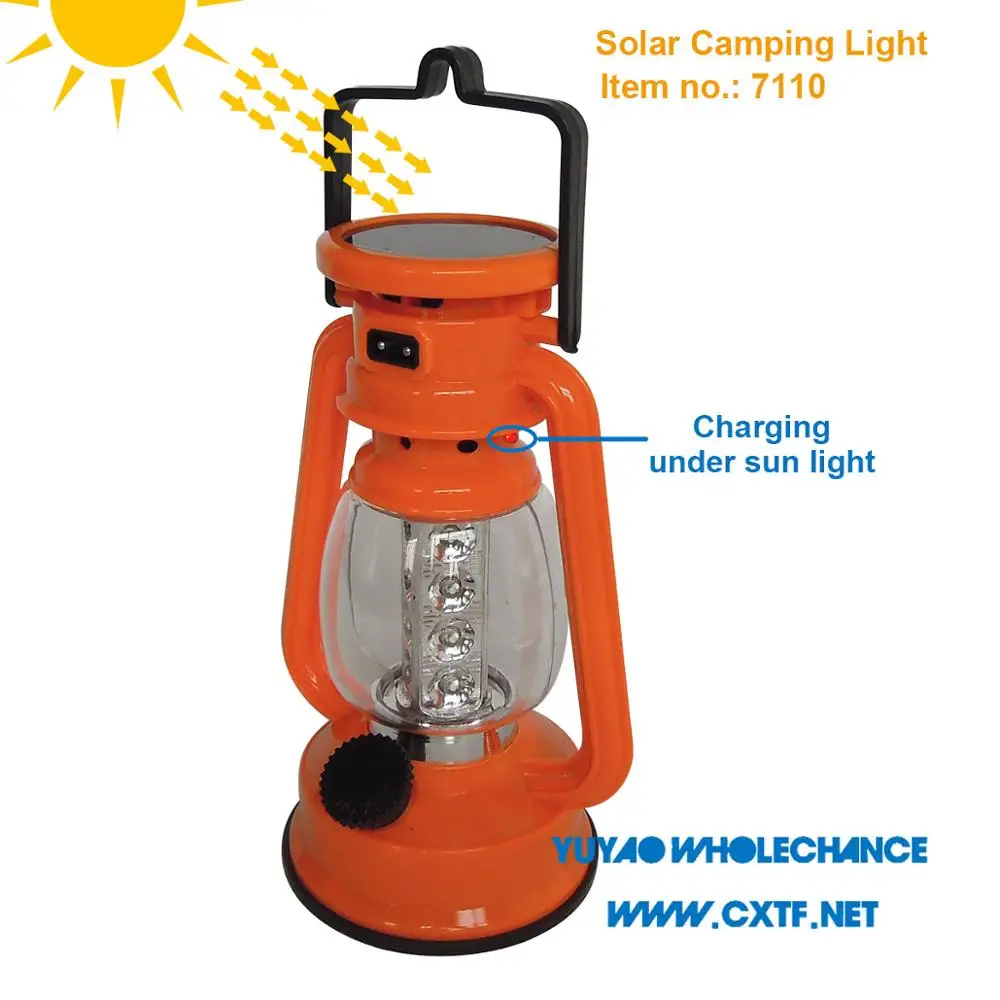 Compact size Classic Outlook Dimmer Switch 16pcs White LED Rechargeable LED Solar Camping light