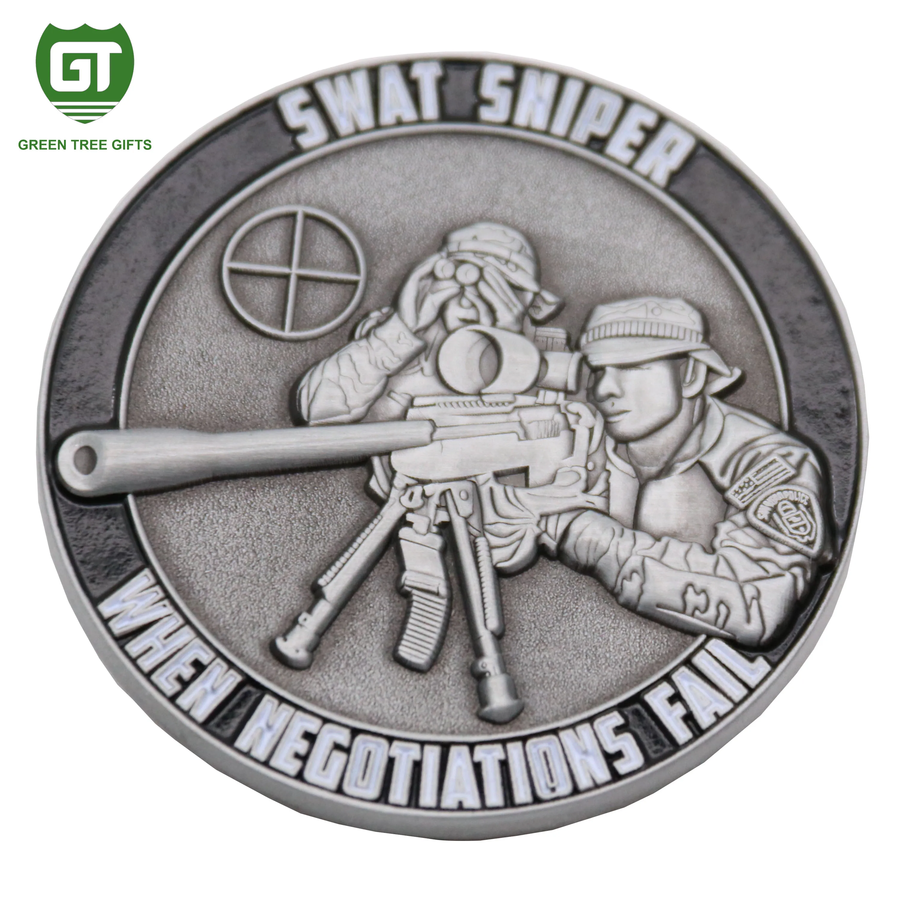 Zinc alloy 3D embossed military award challenge coin for wholesale