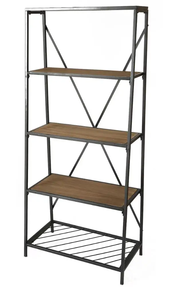 Steel wooden wall bookshelf and storage rack for home furniture HL-26