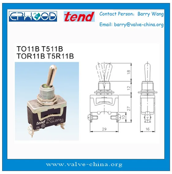 Tend Toggle Switch TO11B (10A 250VAC) Single Pole Single throw ON-OFF