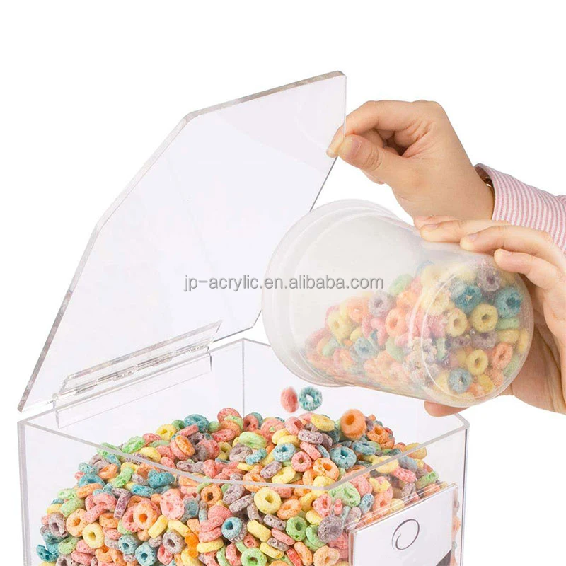 Commercial Breakfast Single Clear Acrylic Plastic Cereal Dispenser
