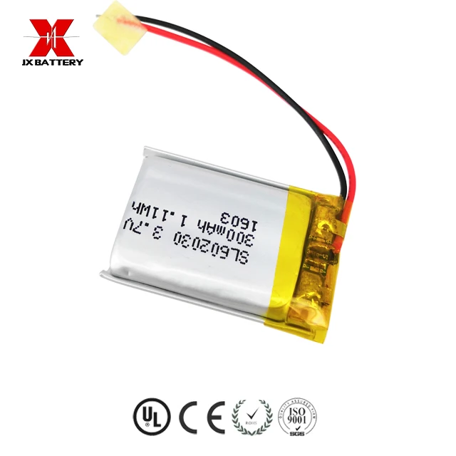 3.7v 602030 300mAh rechargeable lithium battery 062030 lipo battery li ion batteries