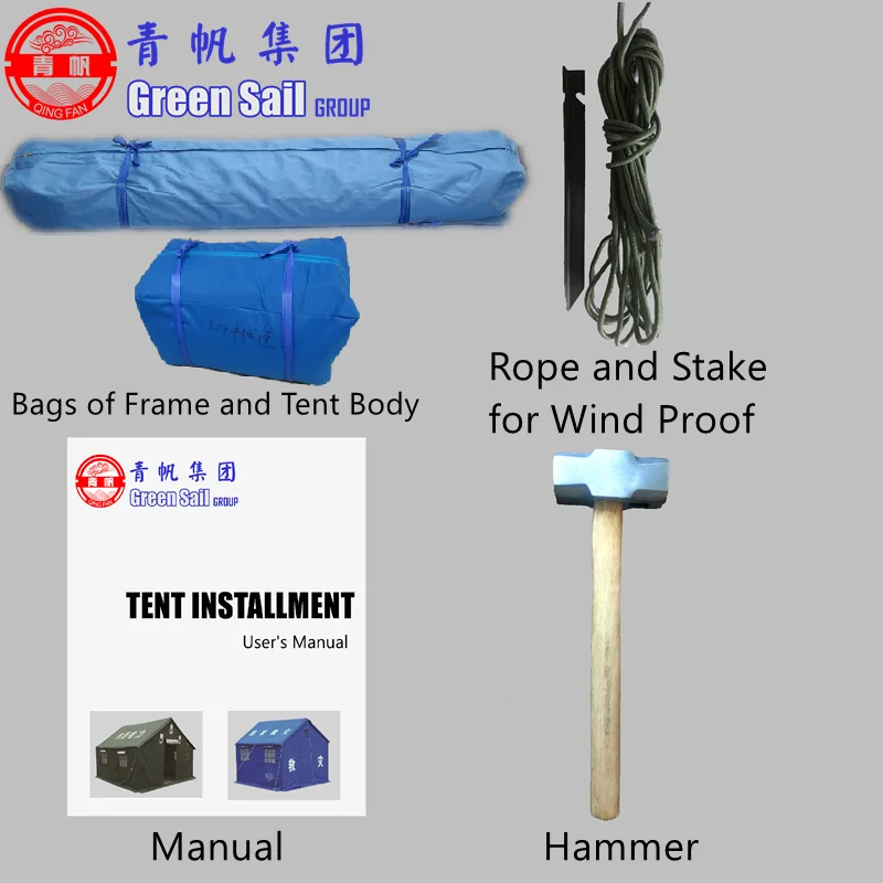 3.7m*3.2m Standard Disaster Relief Refugee Camp Tent for Ministry of Civil Affairs
