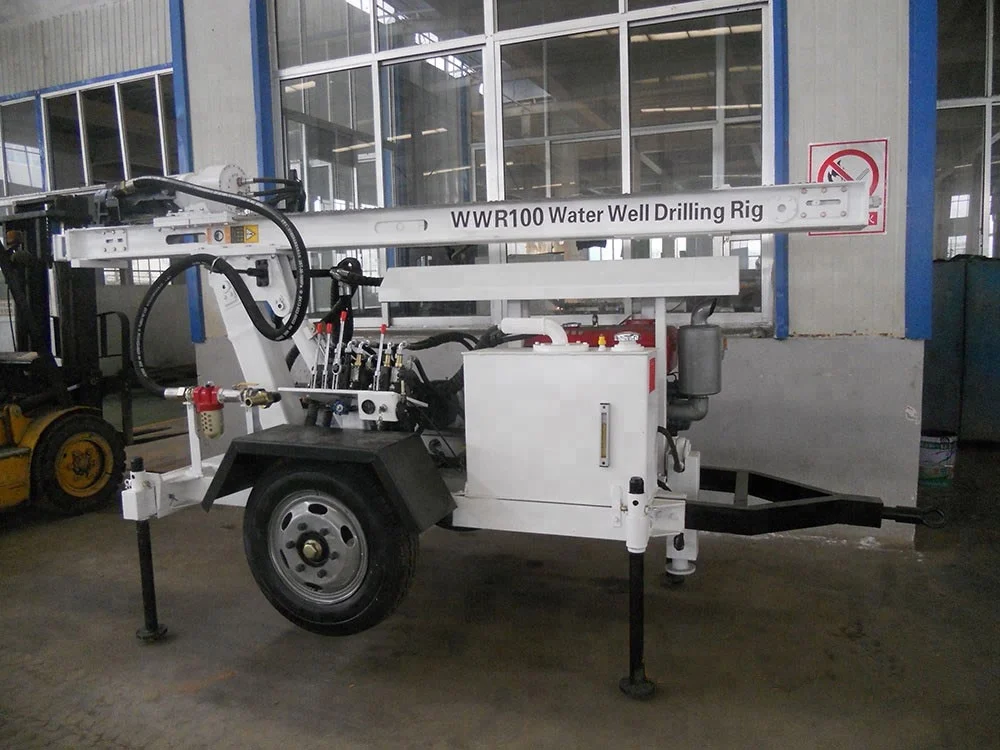120 meter hydraulic Portable diesel engine track-type Water Well Drilling Rig machine for Sale