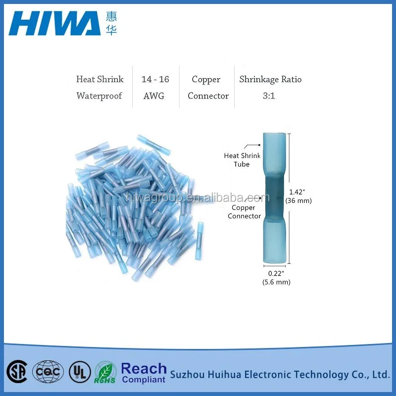 
100 PCS Waterproof Heat Shrink Fully-Insulated Terminals Electrical Wire Crimp Connectors Kit 