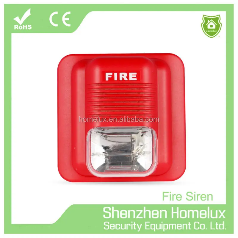 Fire alarm system red flashing light siren 12-24vdc