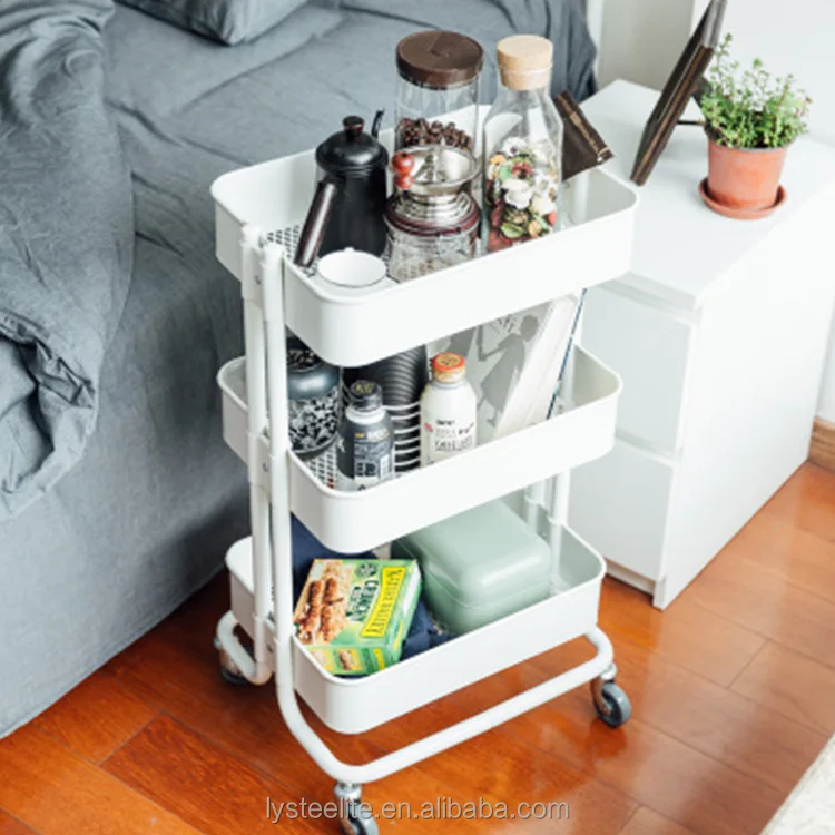 Pink 3 Tier Kitchen Trolley Cart Sewing Storage Ideas