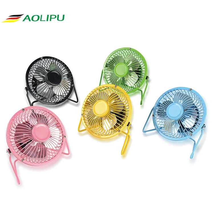 RoHS approval usb mini fan promotional gifts metal 4 inch desk portable usb fan