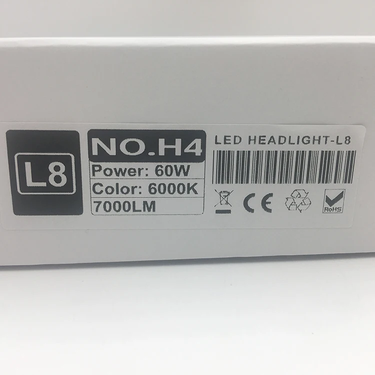 
hot sale Factory Price L8 H4 6000K headlight car led lamp for car 