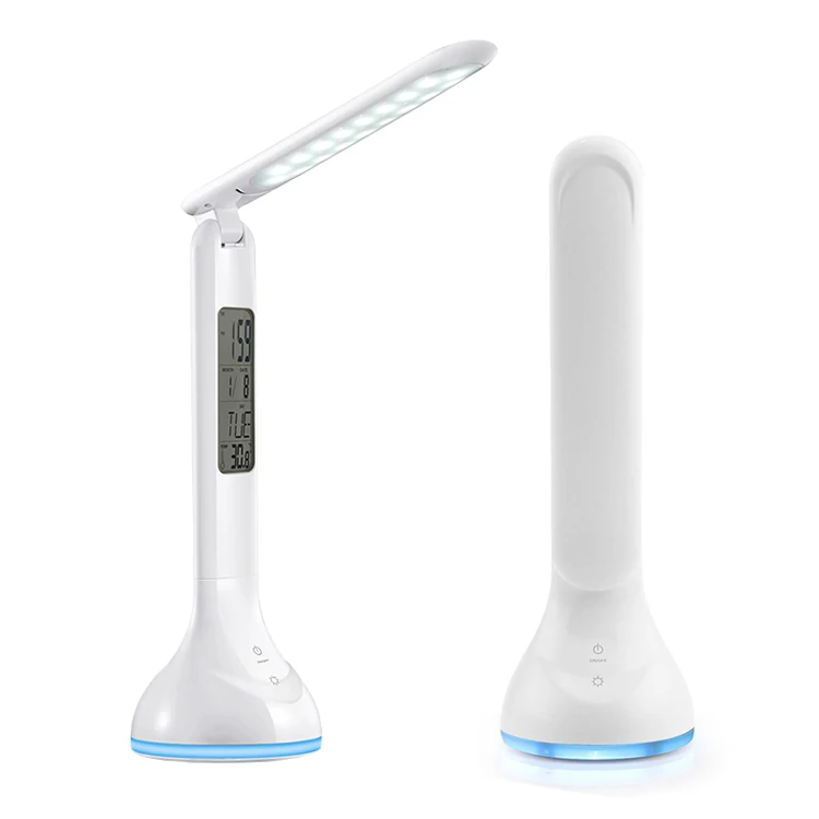 Складная Настольная Светодиодная лампа с регулируемой яркостью, 4 Вт, с календарем, будильником, часами, цветным светом, 2020