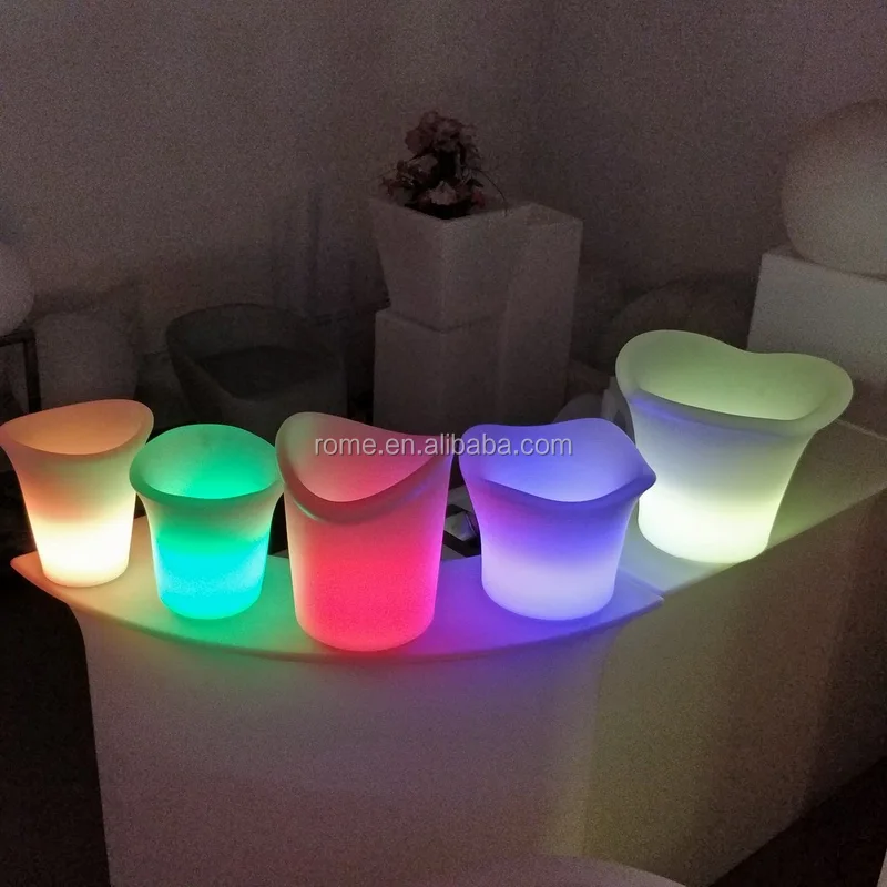 
Waterproof three horns large ice champagne bucket led beverage buckets 