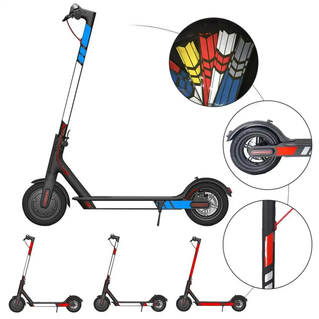 Scooter Styling Sticker Fashion Reflective Film Sticker Night Riding Fit for Xiaomi Mijia M365 Scooter