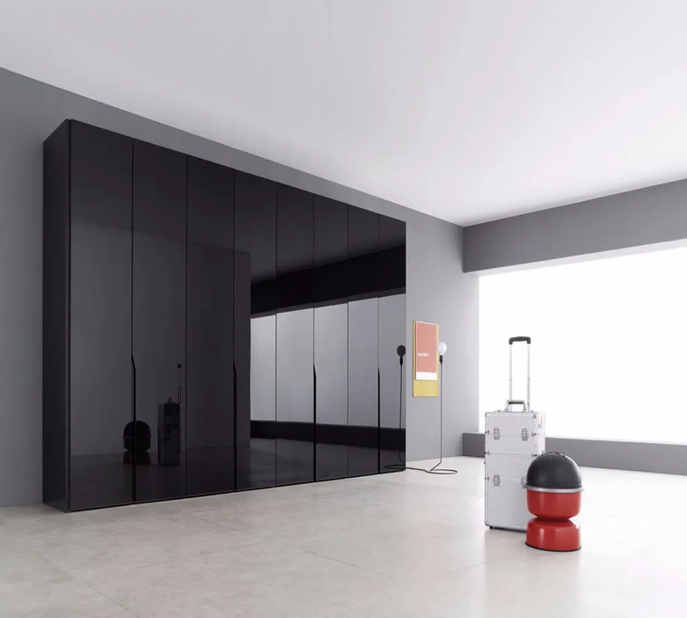 China custom high glossy white bedroom wardrobe in low price