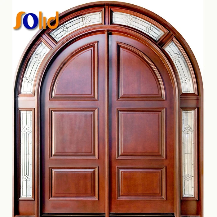 
Hot sale French style main wooden front double door design 
